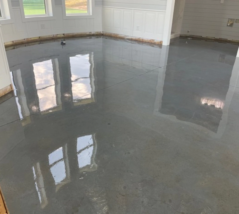 shiny gray concrete floors
